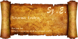 Szurma Endre névjegykártya